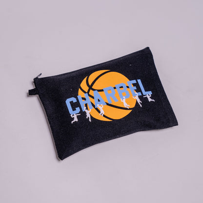 Themed Black Fabric Pouch